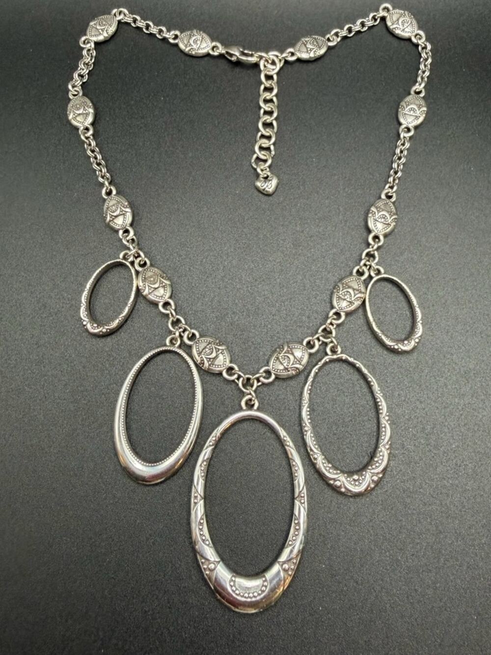Brighton Statement necklace #E445 art & soul breathe swinging sixties silvertone